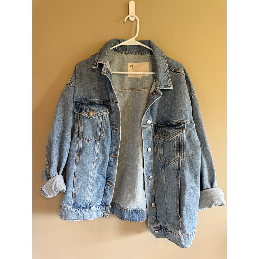 Pilcro Anthropologie Womens Denim Trucker Jacket Medium Wash Jean Coat M